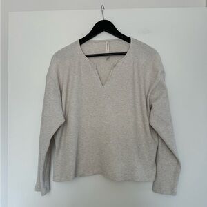 The Group Babaton Waffle Knit V Neck Pullover
